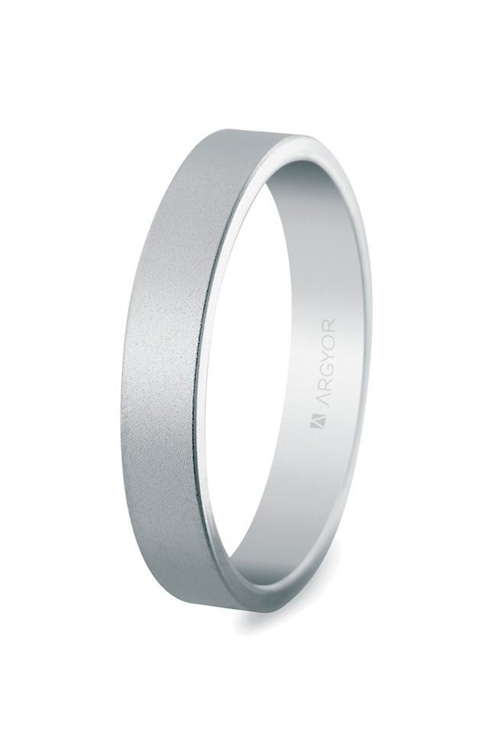 Alianza de oro blanco 18 kilates 4 mm con textura arena - foto 1 - rfcia. 5B40150M