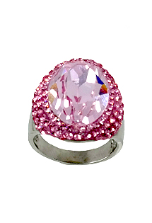 Sortija plata de ley con cristal Swarovski para mujer - foto 3 - rfcia.252_RS0639-06