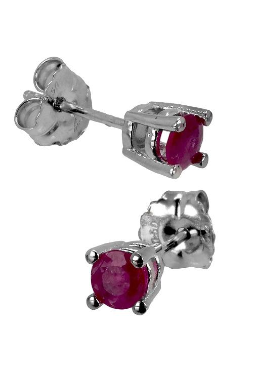 Pendientes dormilona oro blanco 18K 5mm rubi - foto 3 - rfcia.095_507210