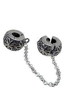 Abalorio en plata, cadena seguridad con motivos florales - foto 3 - rfcia.240_CSP-2F