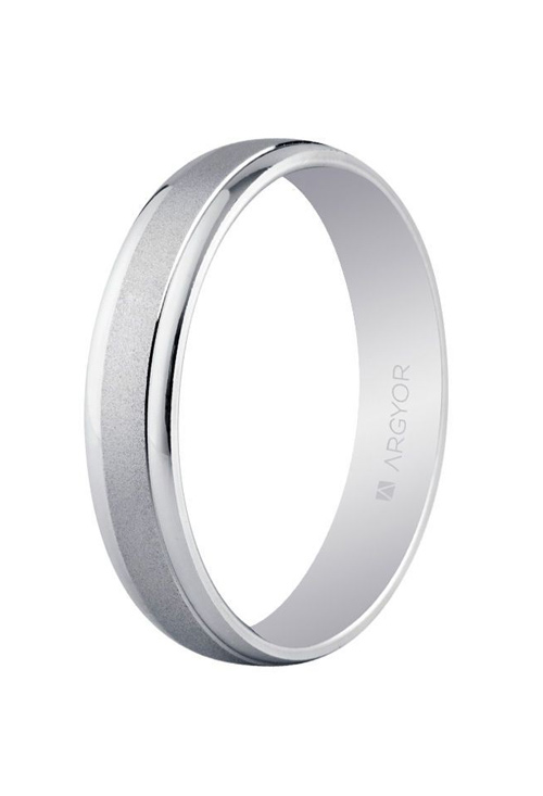 Alianza oro blanco de 9 ktes, 4mm. Argyor 9K5B40044