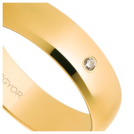 Alianza de oro amarillo 18 ktes y diamante. brazo 5 mm. brillo - foto 04 - Argyor rfcia.50505D