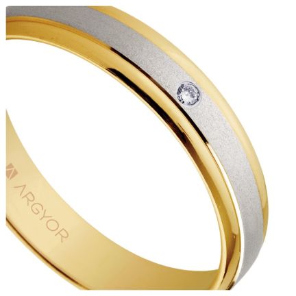 Alianza de oro bicolor 18 ktes con diamante - foto 04 - rfcia 045_5240044D