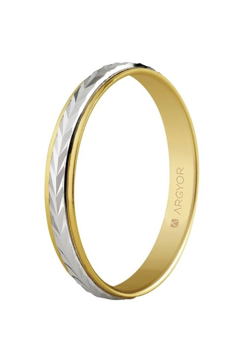 Alianza de oro bicolor 9 kilates 3mm de ancho 9K5230283