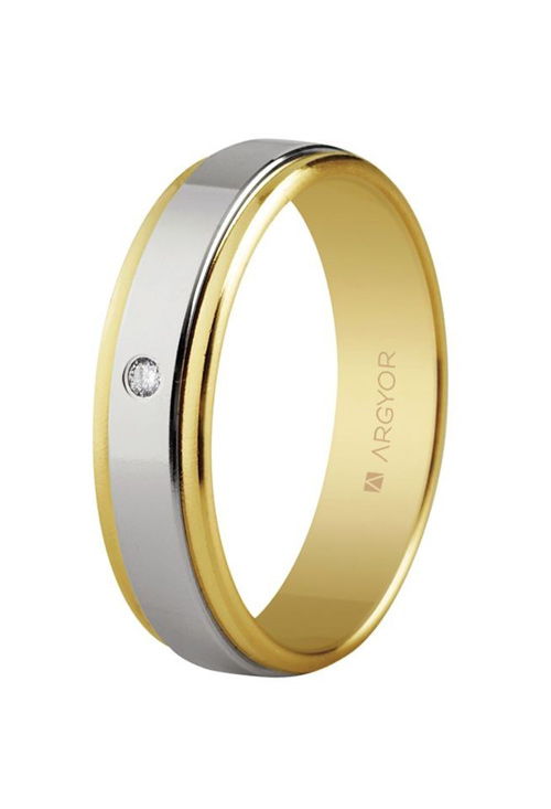 Alianza de oro 9 ktes con diamante. 5mm - foto 1 - rfcia. 9K5250158D