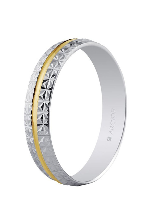 Alianza de oro 9 ktes bicolor, con ancho de 4mm 9K5240296