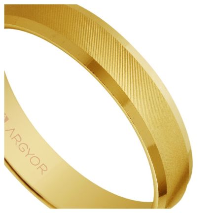 Alianza de oro amarillo de 9 ktes para boda. mate con biseles brillo - foto 04 - Argyor rfcia.9K5140308