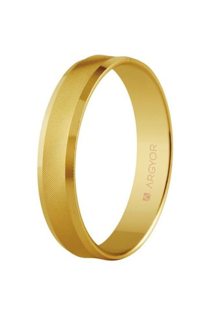 Alianza de boda oro de 9 ktes para boda. mate con biseles brillo - foto 1 - Argyor rfcia.9K5140308