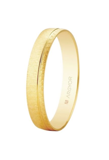 Alianza de boda oro amarillo 9 ktes. Mate con bisel - foto 1 - rfcia.045_9K5135473