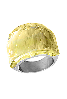 Anillo con piedra color verde claro facetada en acero - foto 3 - rfcia.276_A023-149