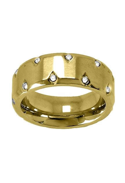 Anillo para mujer en acero dorado con circonitas para venta online al mejor precio 276_A2326-A