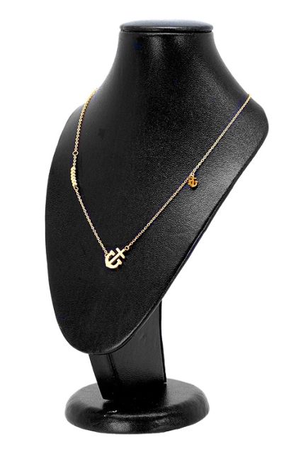 Gargantilla en acero chapado en rosado, Ancla marinera y bolas, para mujer venta online 276_A2305-R