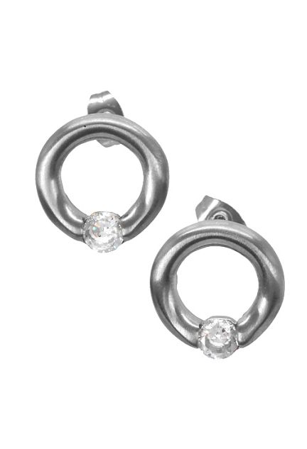 venta online de Pendientes de mujer en acero natural con circonitas a precios baratos 276_A2353