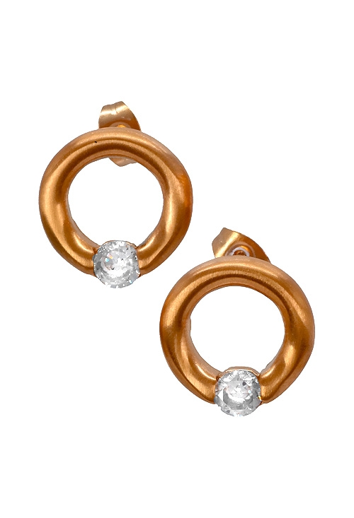 Pendientes de mujer en acero rosado con circonitas, venta online de joyas de mujer a precios baratos 276_A2353-R