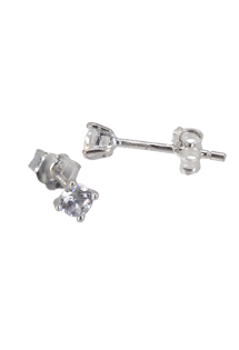 Pendientes de mujer o niña, dormilonas plata con circonita, 3mm - foto 3 - rfcia.271_PPR-1