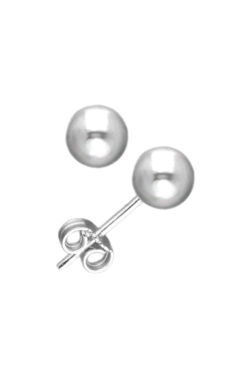 Pendientes de bola plata de ley foto lateral acabado rodio 240_PBOLA-6
