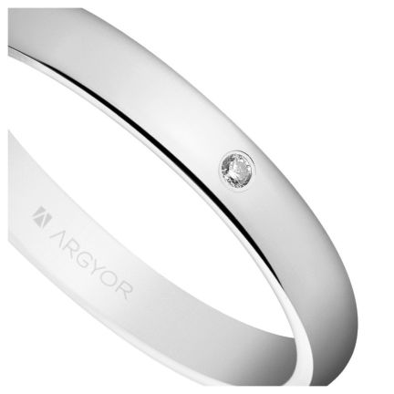 Alianza boda 3 mm oro blanco con diamante - foto 04 - rfcia 045_5B306D