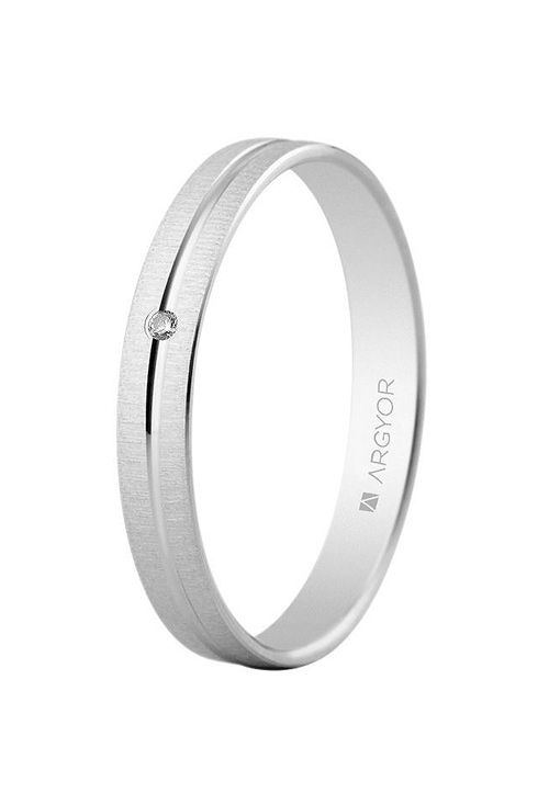 Alianza de oro blanco 18 Ktes 18 ktes con diamante de 3mm de grosor 5B30474D