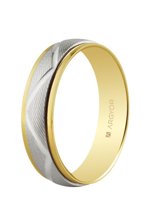 Alianza oro bicolor amarillo y blanco 18 Ktes de 5mm de ancho, Argyor 5250138