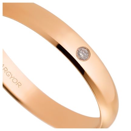 Alianza boda oro rosa 18K brillo 3 mm con diamante - foto 04 - rfcia 045_5C305D