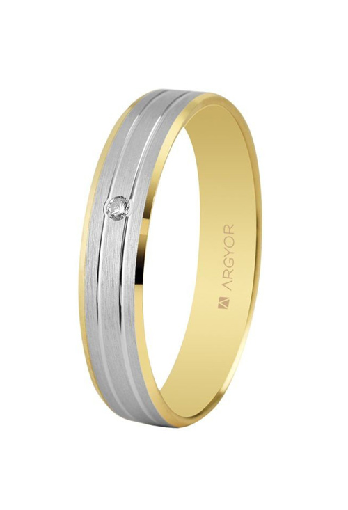 Alianza de oro bicolor amarillo y blanco 18 Ktes 4mm. Argyor 5240436D