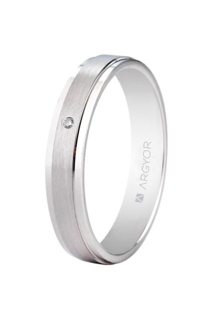 Alianza de boda oro blanco 18 ktes con diamante - foto 3 - rfcia Argyor 5B40397D