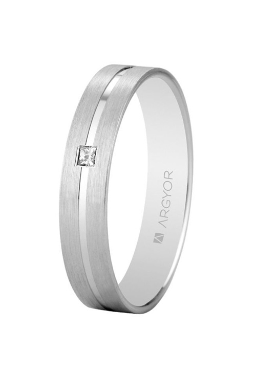 Alianza oro blanco 18 Ktes 18 ktes con diamante, 4mm Argyor de 5B40494P