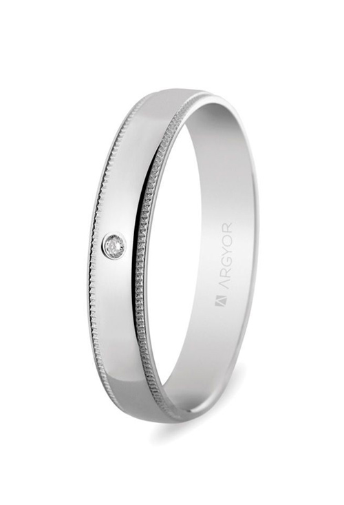 Alianza de oro blanco con diamante Argyor- foto 3 - rfcia.045_5B40512D