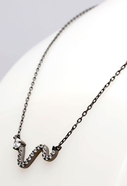 Gargantilla de plata LUXENTER, serpiente - foto lateral - rfcia.218_PT042BK00