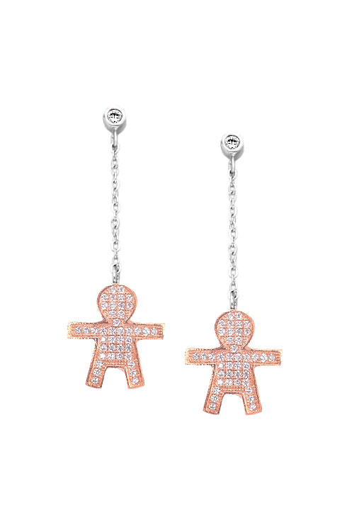 Pendientes en plata y circonitas figura de niño para el dia de la madre - joyas para mujer a precios baratos rfcia.088_015682-3P