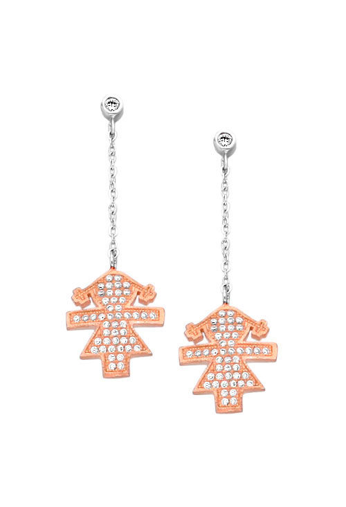 Pendientes en plata y circonitas figura de niña, dia de la madre - foto 3 - rfcia.088_015682-2P