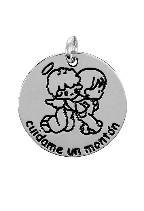 Charm de plata para pulsera. disco con leyenda -cuidame un monton- - foto 3 - rfcia.266_024273-1-10-11