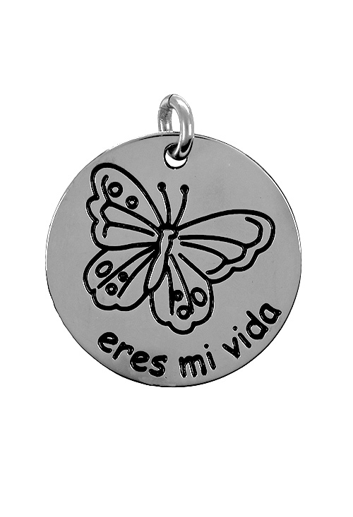 Charm de plata para pulsera. disco con leyenda -eres mi vida- - foto 3 - rfcia.266_024273-1-10-4