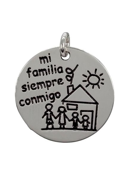 Charm de plata para pulsera. disco con leyenda -mi familia siempre conmigo- - foto 3 - rfcia.266_024273-1-10-5
