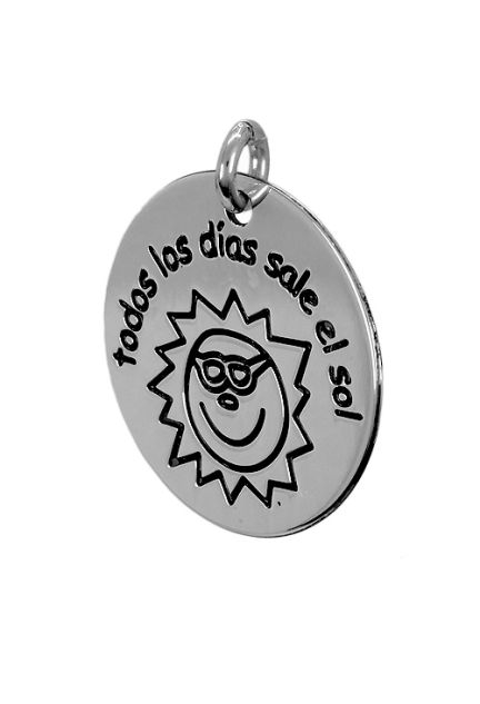 Charm de plata para pulsera. disco con leyenda -todos los dias sale el sol- - foto 04 - rfcia 266_024273-1-10-7