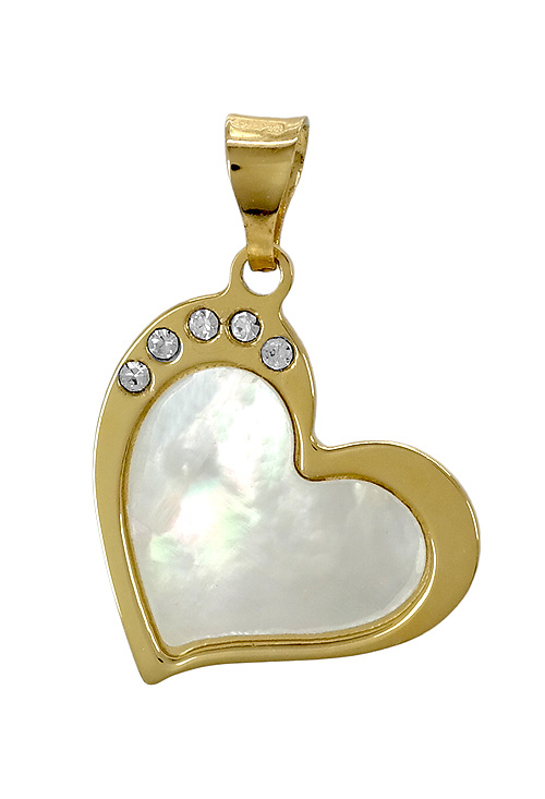 Colgante de oro amarillo y nacar forma de corazon - foto 3 - rfcia.243_447-01072