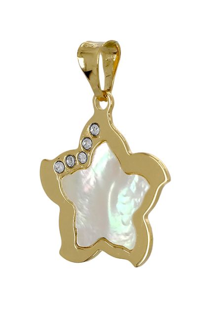 Colgante de oro amarillo y nacar forma de estrella - foto 04 - rfcia 243_447-01074