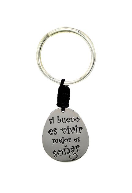 Llavero de plata -si bueno es vivir mejor es sonar- compra online segura 266_094271-1-10