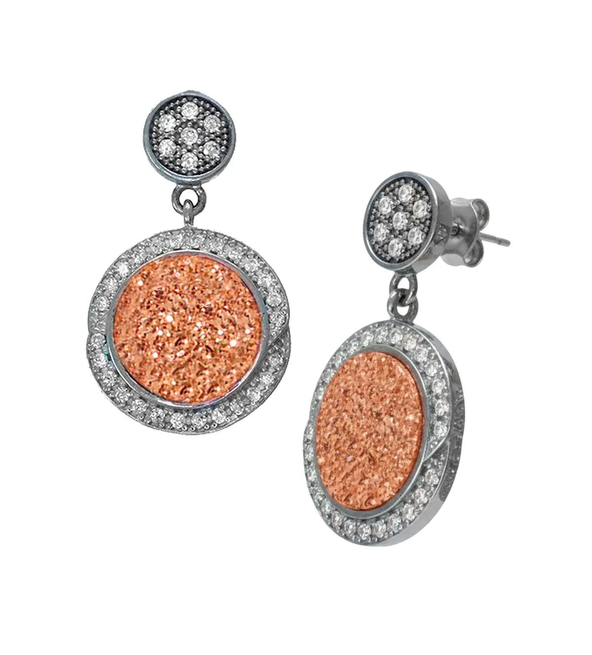 pendientes de plata agata drusa y circones 248_0430-4