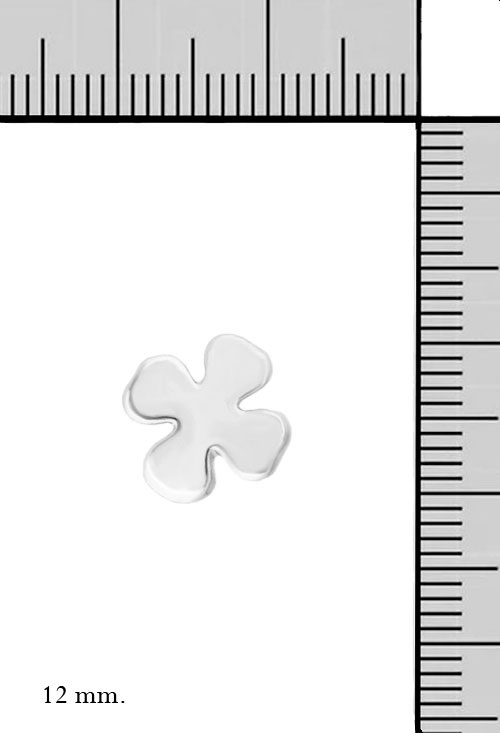 pendientes oro blanco 18 kilates forma de trebol cuatro hojas foto con medidas 243_466-00058-B_M