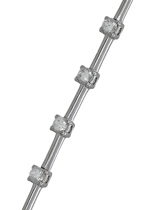 Pulsera de oro blanco 18 K con circonitas - foto 04 - rfcia 243_611-00001