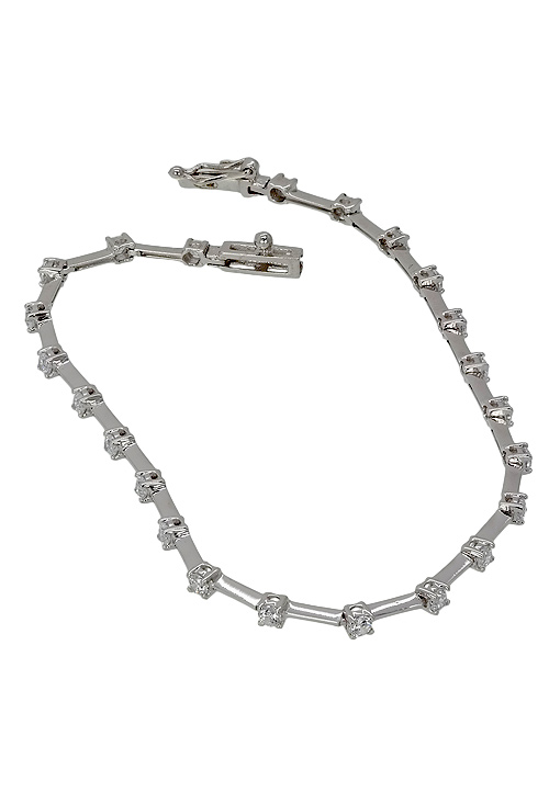 Pulsera de oro blanco 18 K con circonitas - foto 3 - rfcia.243_611-00001