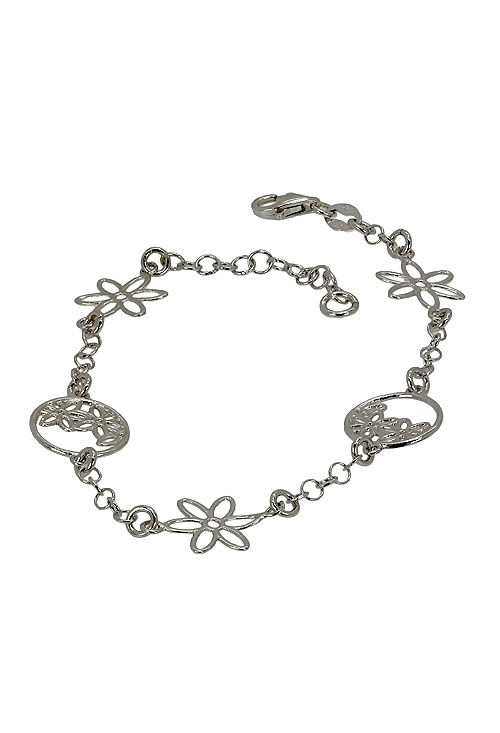 Pulsera de plata con entrepiezas forma de circulos y estrellas - foto 3 - rfcia.240_PPU3788