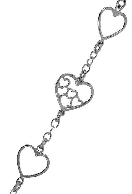 Pulsera de plata con entrepiezas forma de corazones - foto 04 - rfcia 240_PPU3786