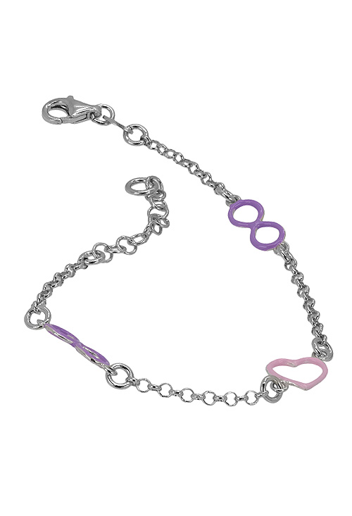 Pulsera de plata con entrepiezas infinito y corazon esmaltadas - foto 3 - rfcia.240_PPU3797