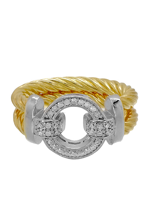 Anillo de plata de ley bicolor IP amarillo y circonitas - foto 3 - rfcia.248_0570-AB