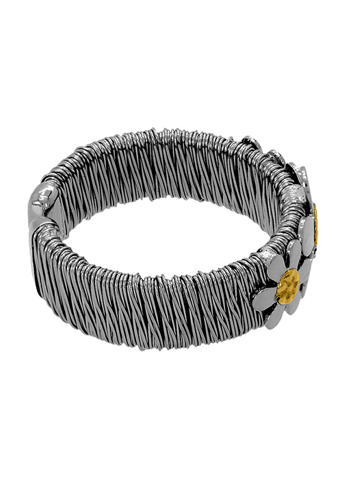 anillo de acero y oro margaritas 02