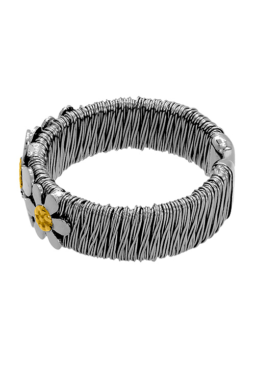 anillo de acero y oro margaritas 01