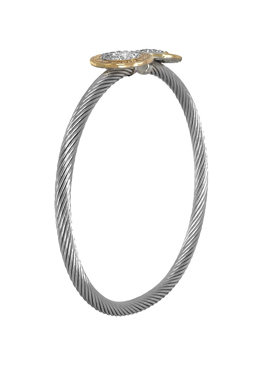 pulsera acero y oro cristales swarovski vista lateral 094_61432-PGR_01