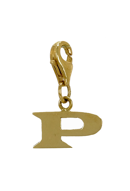 Charm oro amarillo 18 ktes, inicial P 003_CH-M51015876P